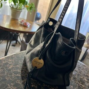Margot Black Leather Shoulder Bag